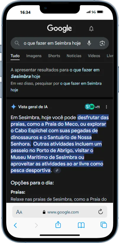 Pesquisa Mobile AI Overview