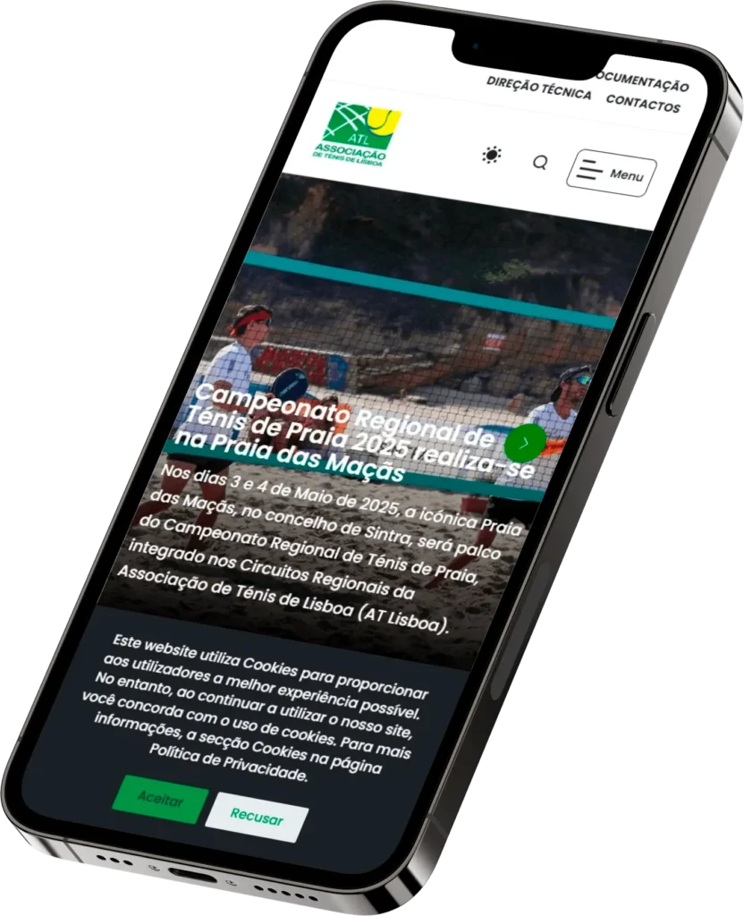 Novo portal web da Associação Ténis de Lisboa para Smartfones