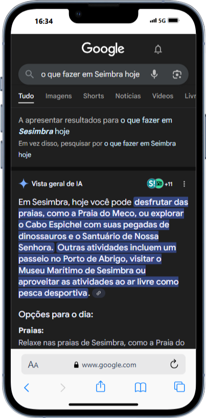 Pesquisa Mobile AI Overview